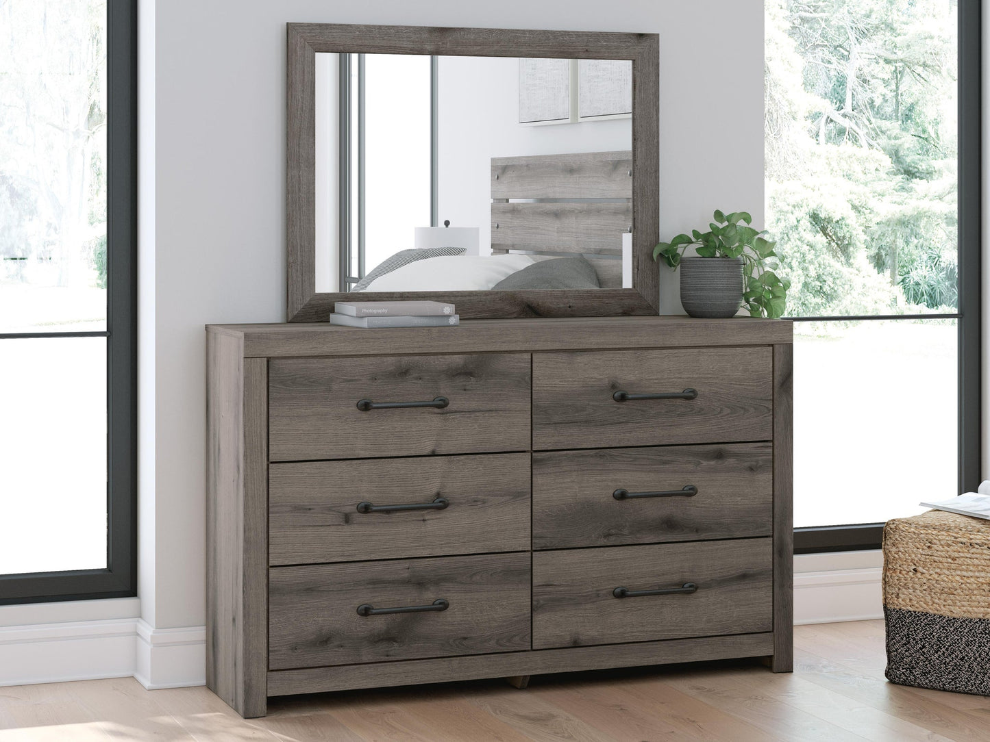 Urbanoore Full Panel Storage Bed, Dresser and Mirror