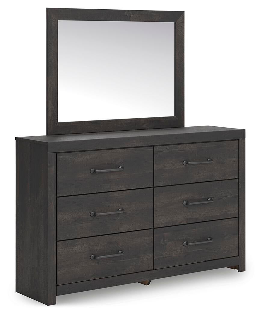 Delmorta Twin Panel Storage Bed, Dresser, Mirror, Chest and Nightstand
