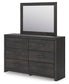 Delmorta Twin Panel Storage Bed, Dresser and Mirror