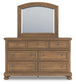 Vandenmore King Panel Bed with Mirrored Dresser, Chest and Nightstand