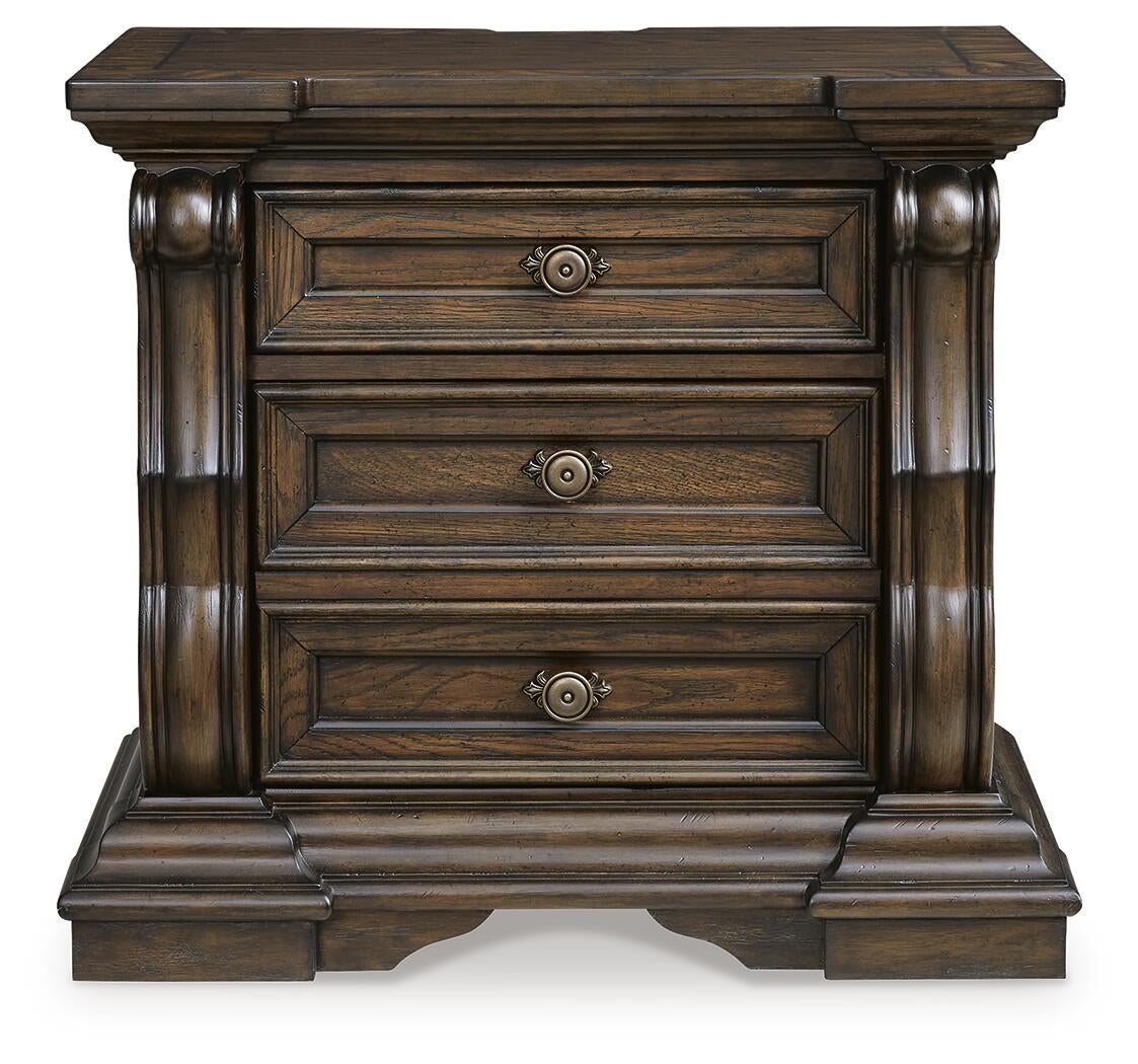 Maylee Queen Canopy Bed, Dresser, Mirror, Chest and Nightstand