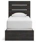 Delmorta Twin Panel Bed, Dresser and Mirror