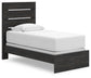 Delmorta Twin Panel Bed, Dresser and Mirror