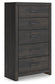 Delmorta Full Panel Storage Bed, Dresser, Mirror, Chest and Nightstand