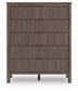 Pamytta Queen Upholstered Panel Platform Bed, Dresser, Mirror, Chest and Nightstand
