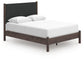 Cadmori Queen Upholstered Panel Platform Bed, Dresser and Mirror