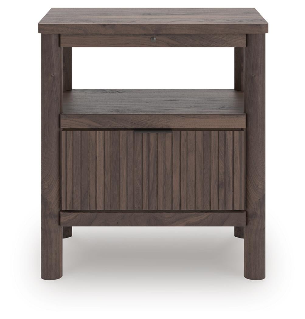 Cadmori Twin Panel Platform Bed, Dresser, Mirror, Chest and Nightstand