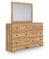 Galletyn King Panel Bed with Mirrored Dresser