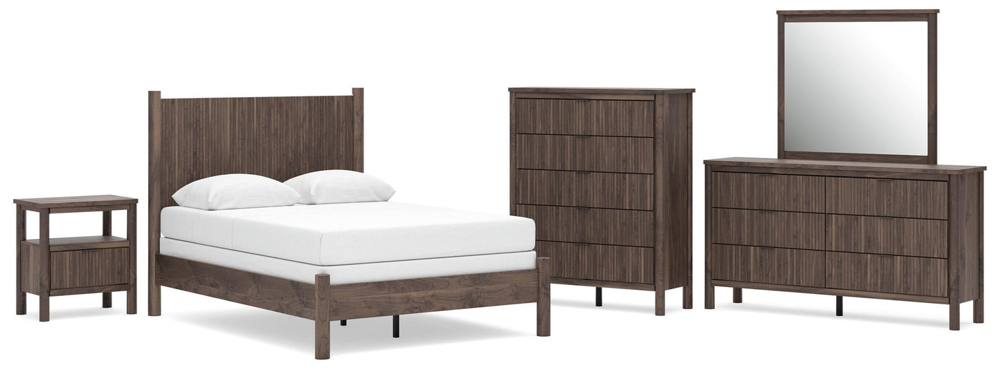 Pamytta Full Panel Bed, Dresser, Mirror, Chest and Nightstand