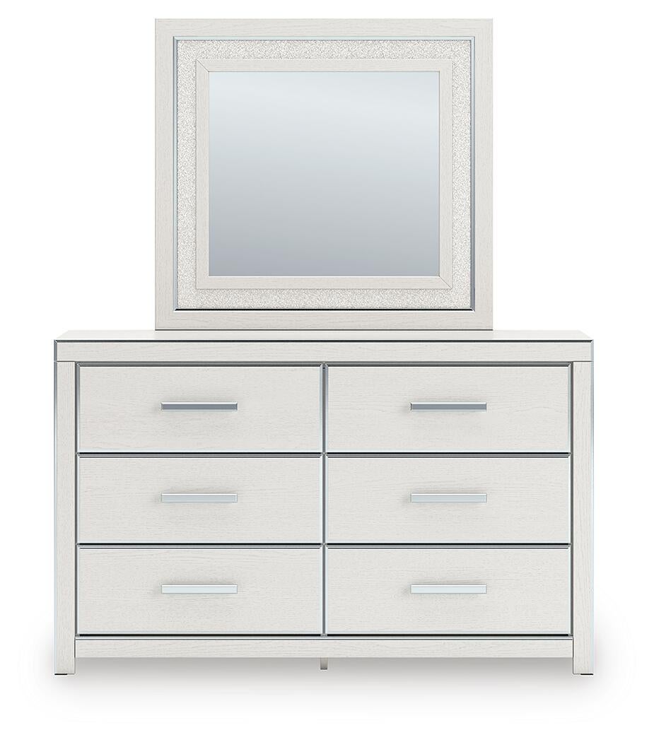 Zuraleus Queen Upholstered Panel Bed, Dresser, Mirror, Chest and Nightstand