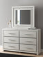 Birmonton Queen Upholstered Panel Bed, Dresser and Mirror