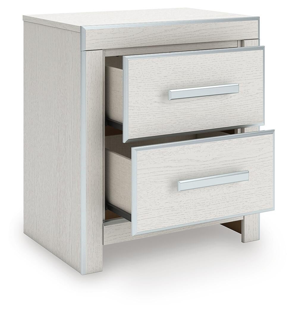 Birmonton Queen Upholstered Panel Platform Bed, Dresser, Mirror, Chest and Nightstand