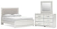 Zuraleus Queen Upholstered Panel Platform Bed, Dresser and Mirror