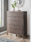 Cadmori Queen Upholstered Panel Bed, Dresser, Mirror and Nightstand