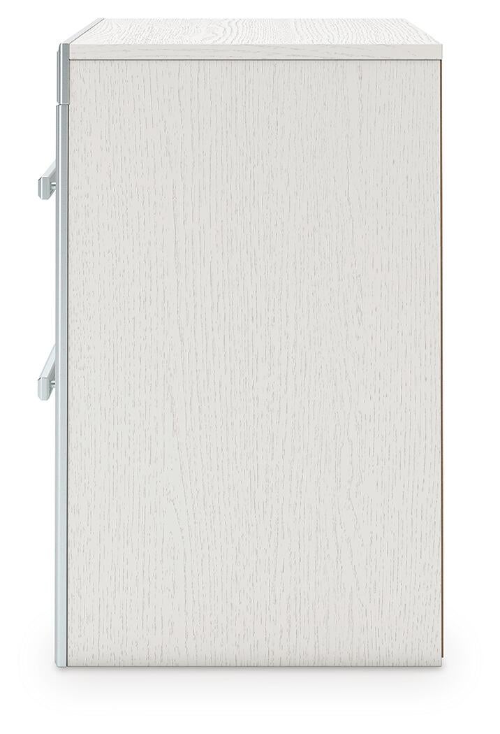 Birmonton King Upholstered Panel Platform Storage Bed, Dresser, Mirror and Nightstand