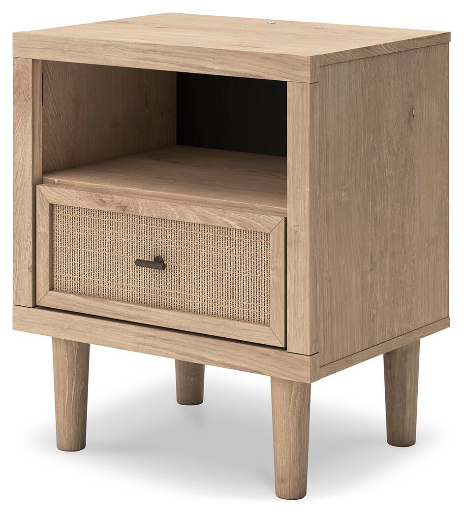 Cielden King Upholstered Bed with Roll Slats, Dresser, Mirror and Nightstand