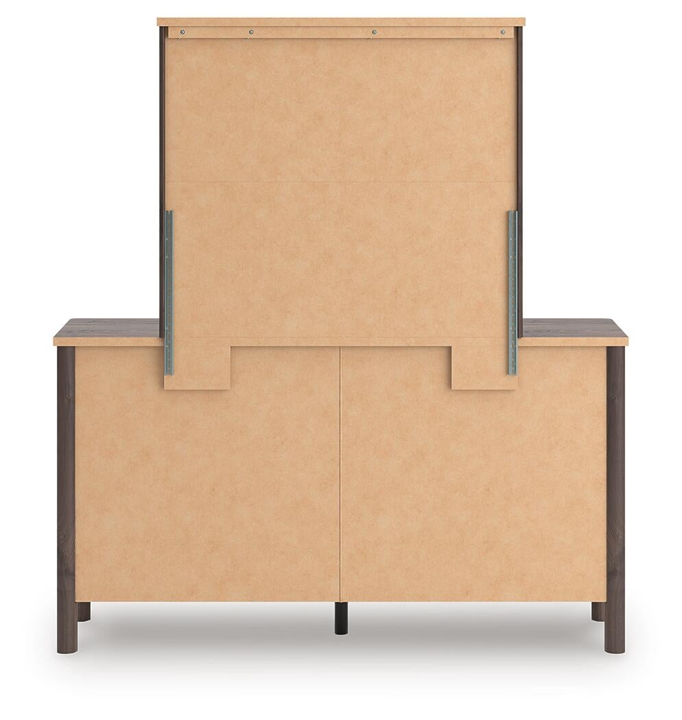 Pamytta Twin Panel Platform Bed, Dresser and Mirror