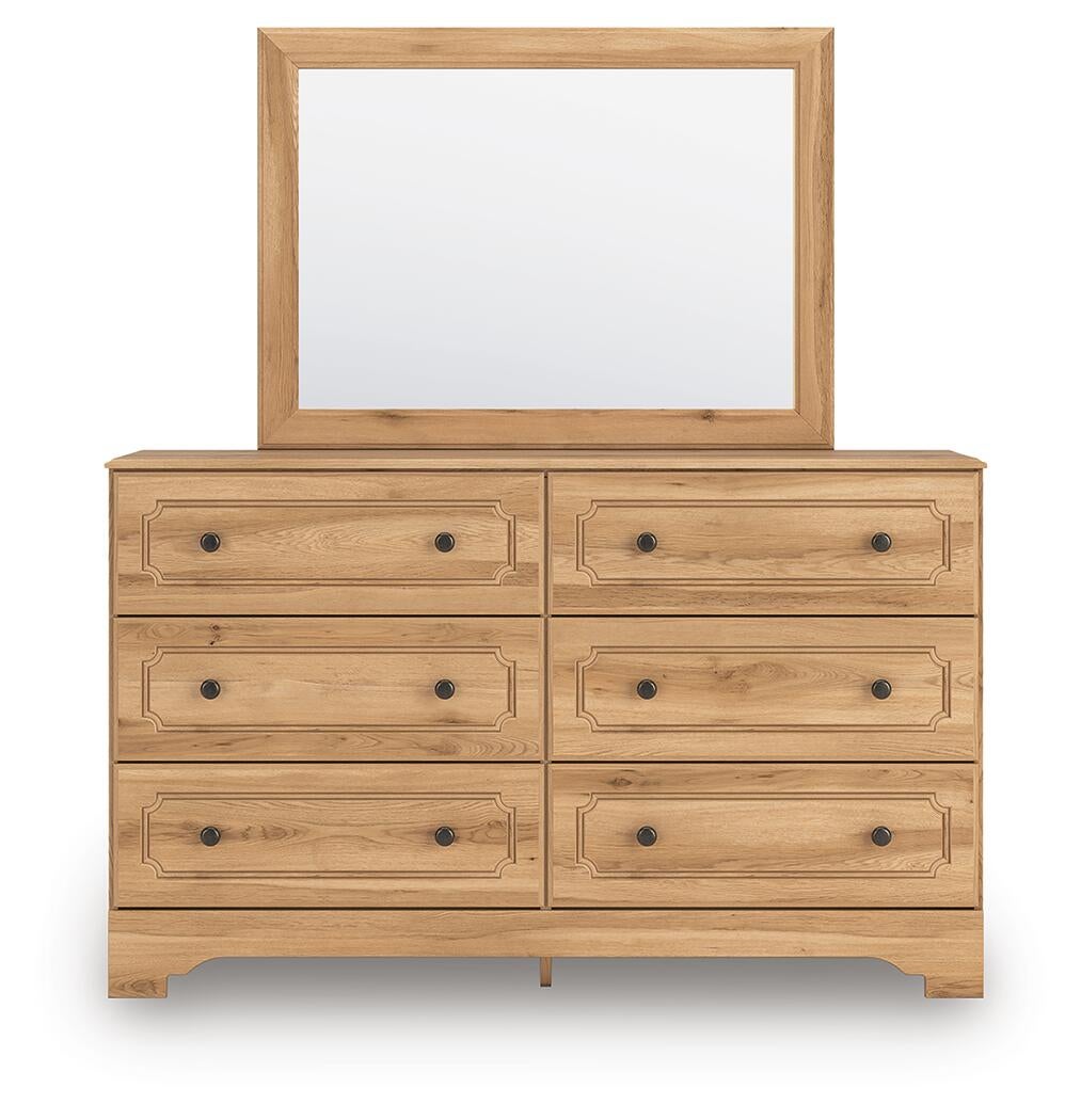 Galletyn Full Panel Bed with Mirrored Dresser and Nightstand