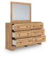 Galletyn Full Panel Bed with Mirrored Dresser and Nightstand