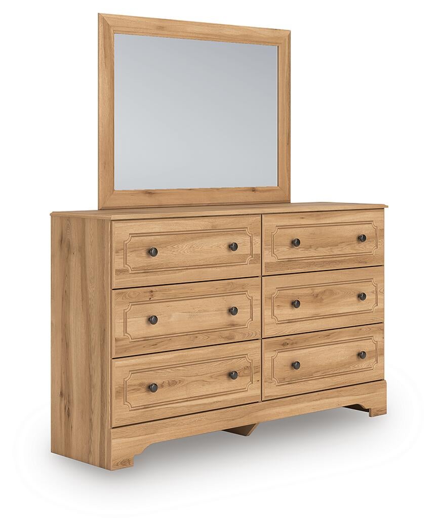 Galletyn Twin Panel Bed with Mirrored Dresser and Nightstand