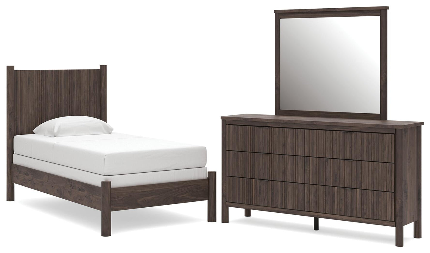 Pamytta Twin Panel Bed, Dresser and Mirror