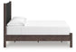 Pamytta Full Upholstered Panel Platform Bed, Dresser and Mirror