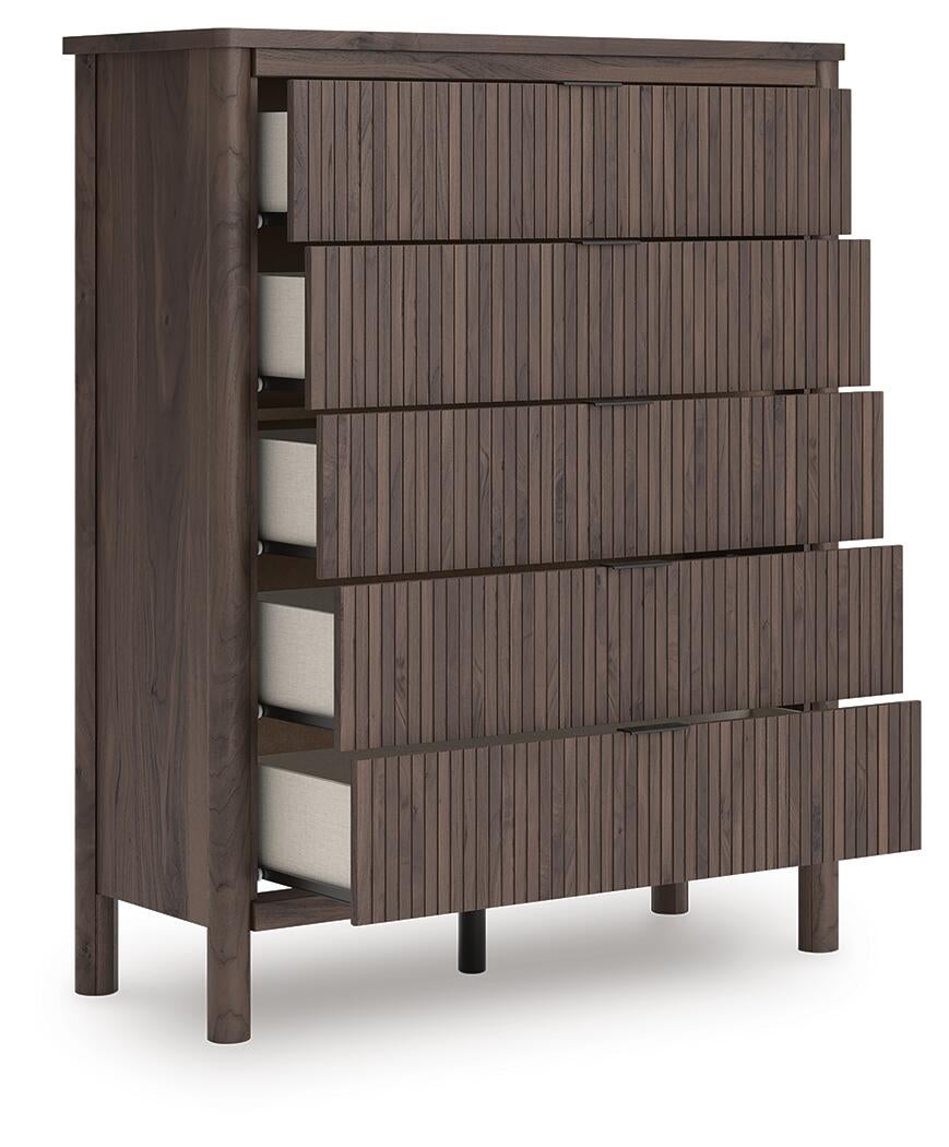 Cadmori Queen Panel Platform Bed, Dresser, Mirror, Chest and Nightstand