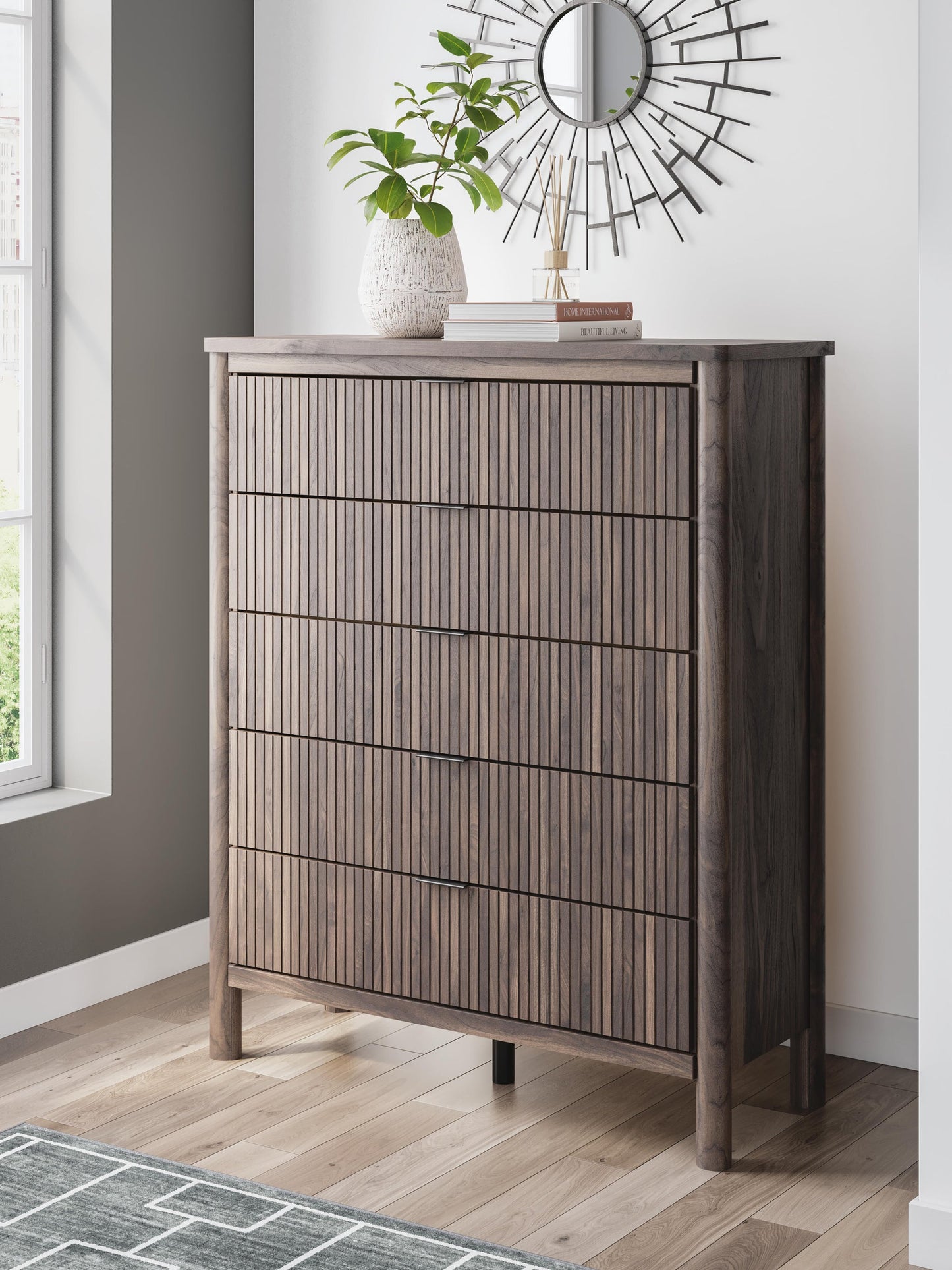 Cadmori Full Panel Platform Bed, Dresser, Mirror, Chest and Nightstand