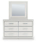 Birmonton King Upholstered Panel Platform Bed, Dresser, Mirror and Nightstand