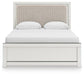 Birmonton Queen Upholstered Panel Platform Bed, Dresser, Mirror and Nightstand