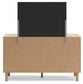 Cielden King Upholstered Bed with Roll Slats, Dresser, Mirror, Chest and Nightstand