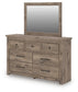 Keithland Queen Poster Bed with Mirrored Dresser and Nightstand