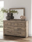 Keithland Queen Poster Bed with Mirrored Dresser and Nightstand