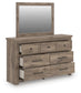 Keithland King Panel Bed with Mirrored Dresser and Nightstand