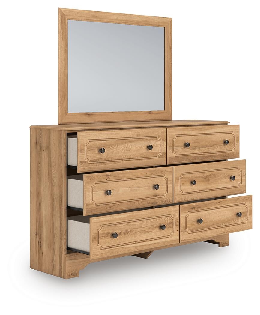 Galletyn Full Panel Bed with Mirrored Dresser