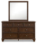 Danabrin California King Panel Storage Bed, Dresser and Mirror