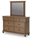 Chadworth California King Poster Bed with Mirrored Dresser