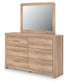 Hollymount King Upholstered Panel Bed, Dresser and Mirror