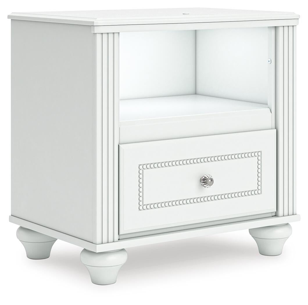 Maylilly Twin Upholstered Panel Bed, Dresser, Mirror and Nightstand