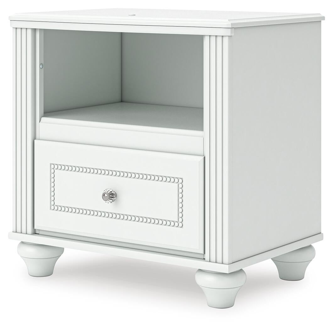Maylilly Twin Upholstered Panel Bed, Dresser, Mirror and Nightstand