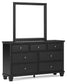 Lanolee King Panel Storage Bed, Dresser, Mirror and Nightstand