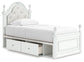 Kozlani Twin Upholstered Panel Bed with Storage